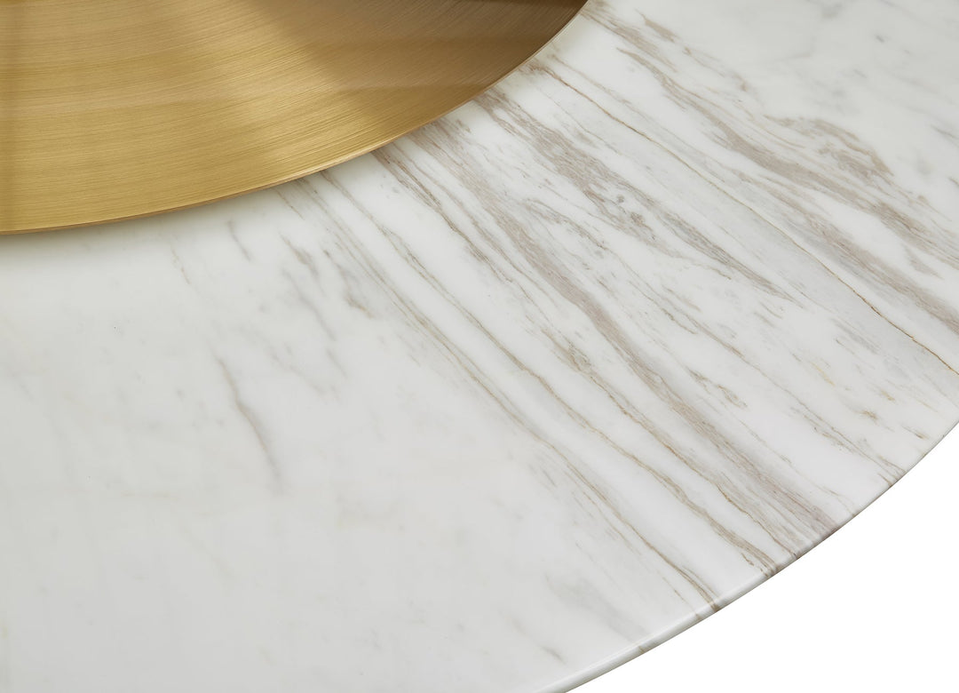 Cone Marble-Top Dining Table Round