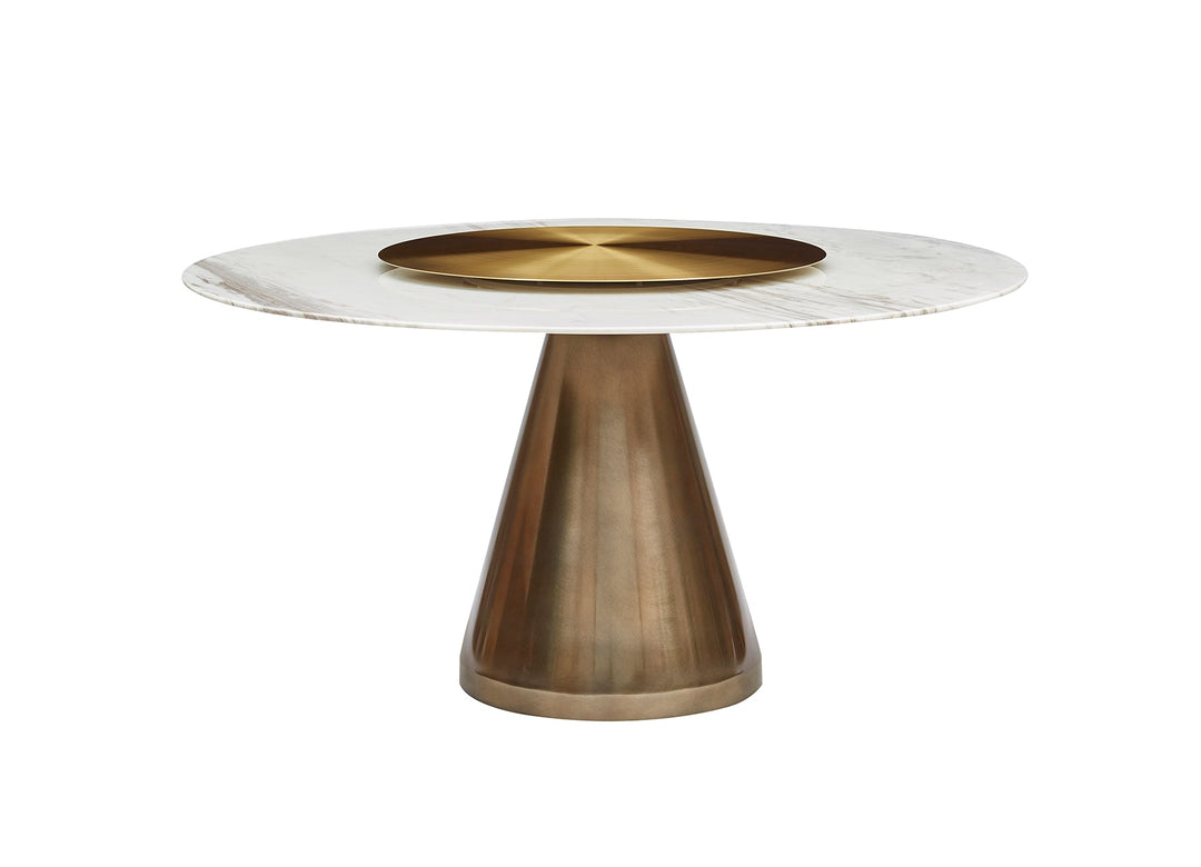 Cone Marble-Top Dining Table Round
