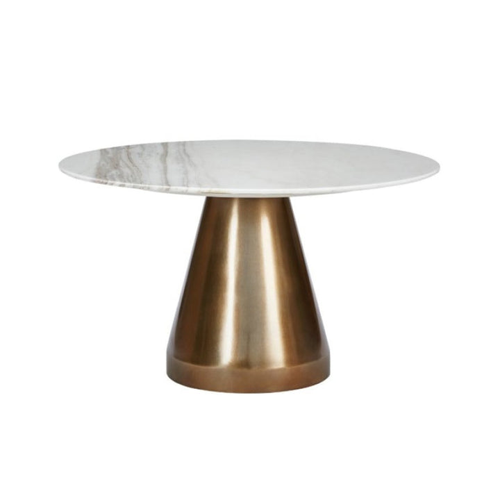 Cone Marble-Top Dining Table Round